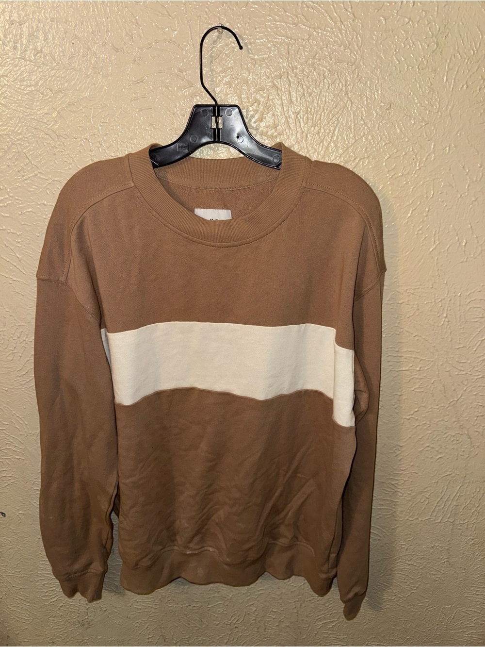 Target Men's Brown Sweatshirt with White Chest Stripe
